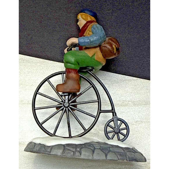 Vintage Dept 56 New England Village Series Pennyfarthing Pedaling No Box - Picture 8 of 9